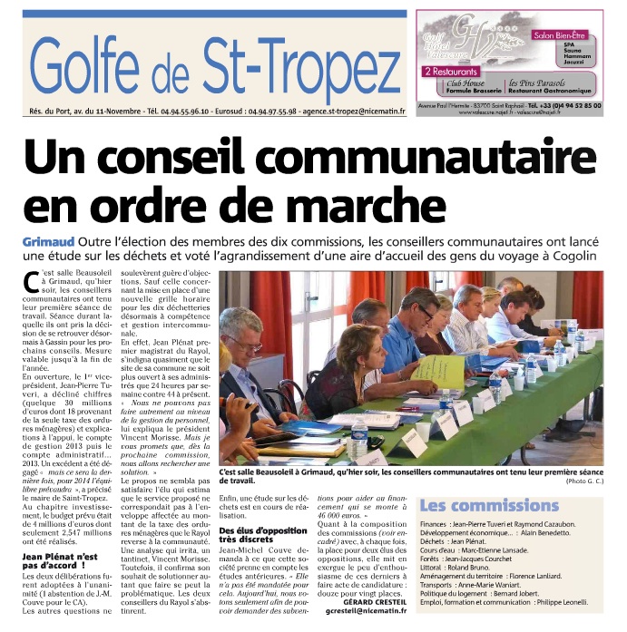 Var Matin Conseil Communautaire 12 juin 2014