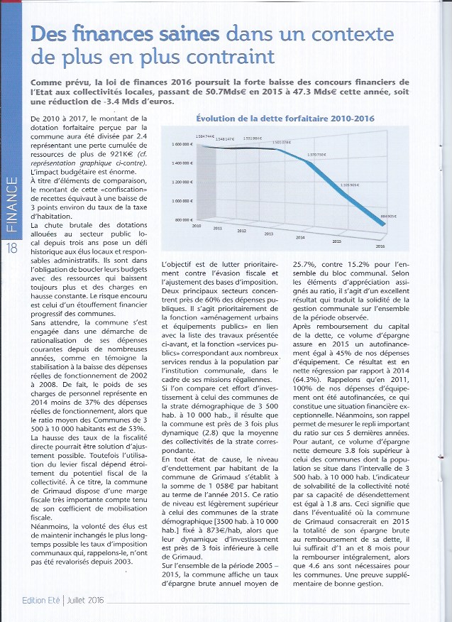 Grimaud Mag été 2016 maire