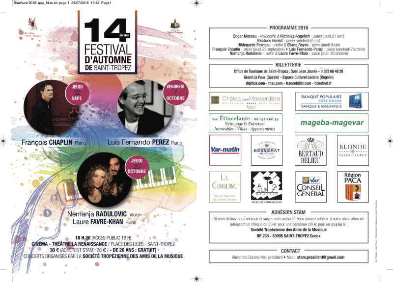 Festival d'Automne 2016 - Brochure 4 pages